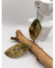 PENDIENTES ARTESANOS DE HOJA NATURAL ESQUELETIZADA
