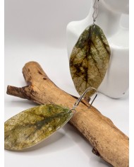 PENDIENTES ARTESANOS DE HOJA NATURAL ESQUELETIZADA