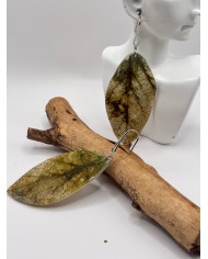 PENDIENTES ARTESANOS DE HOJA NATURAL ESQUELETIZADA