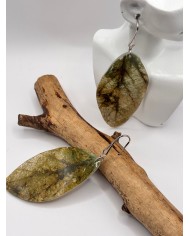 PENDIENTES ARTESANOS DE HOJA NATURAL ESQUELETIZADA