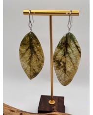 PENDIENTES ARTESANOS DE HOJA NATURAL ESQUELETIZADA