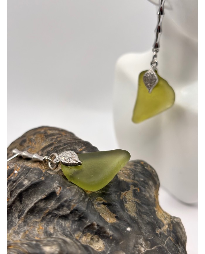 PENDIENTES DE CRISTAL MARINO O LÁGRIMAS DE SIRENA