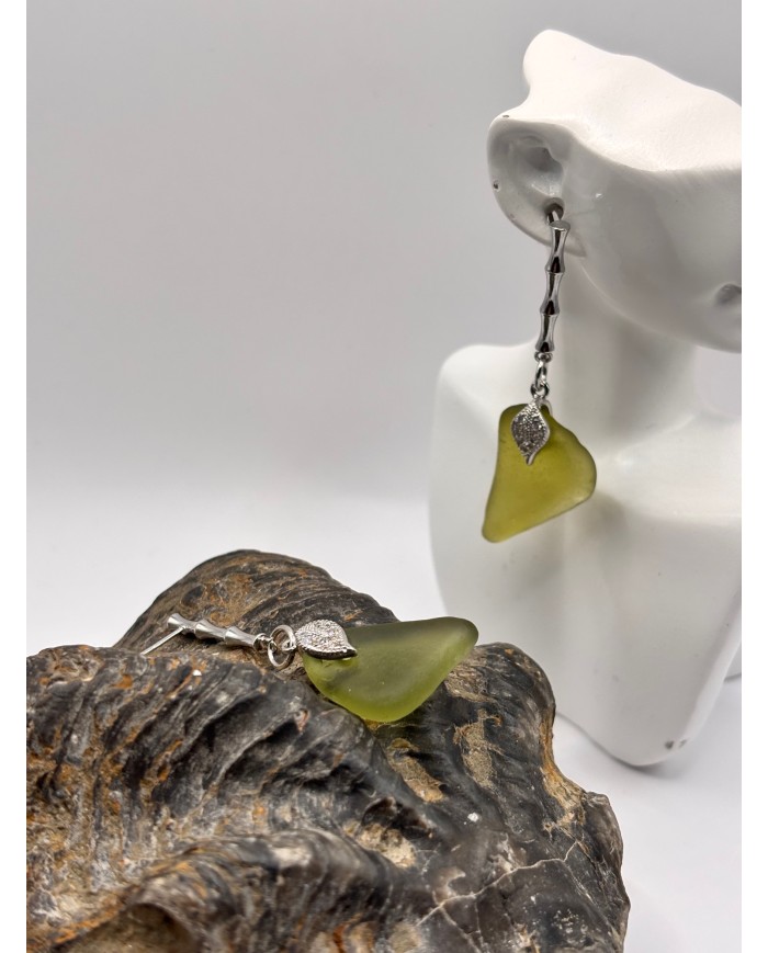 PENDIENTES DE CRISTAL MARINO O LÁGRIMAS DE SIRENA