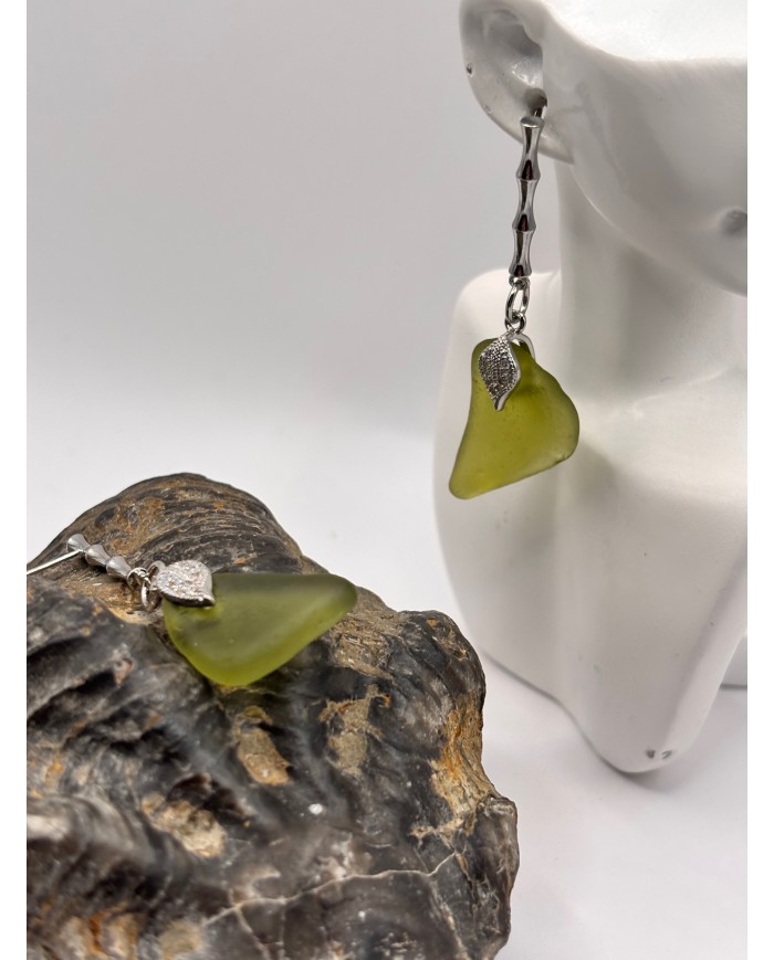 PENDIENTES DE CRISTAL MARINO O LÁGRIMAS DE SIRENA