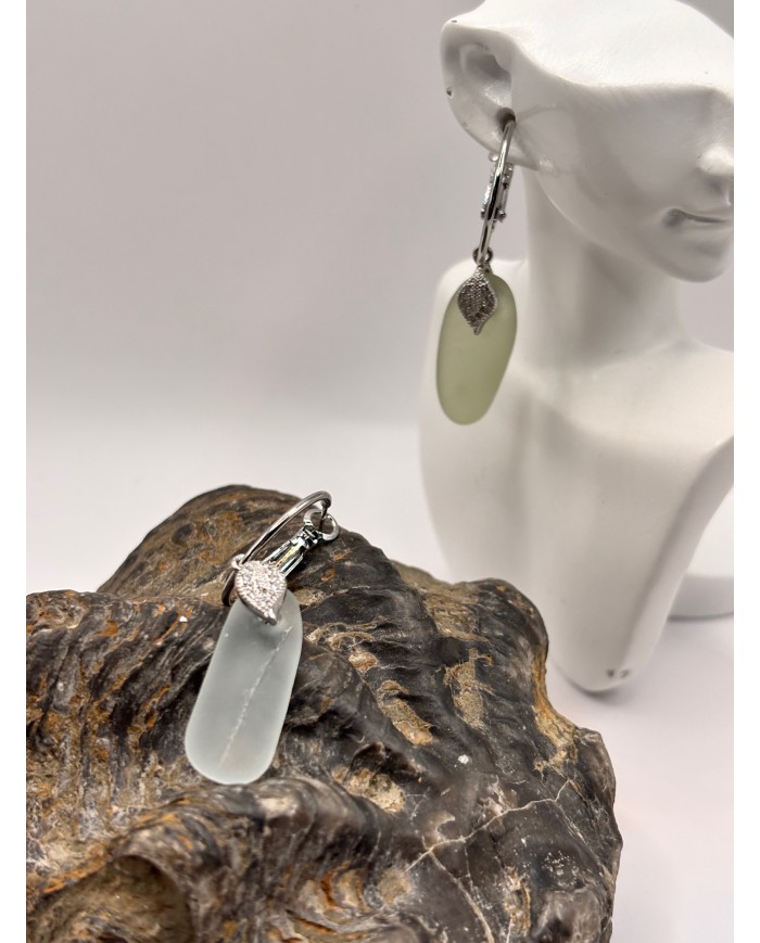 PENDIENTES DE CRISTAL MARINO O LÁGRIMAS DE SIRENA