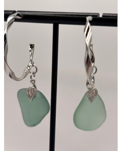 PENDIENTES DE CRISTAL MARINO ARTESANOS