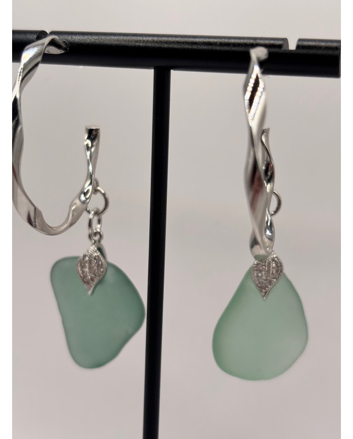 PENDIENTES DE CRISTAL MARINO ARTESANOS