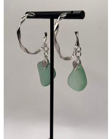 PENDIENTES DE CRISTAL MARINO ARTESANOS