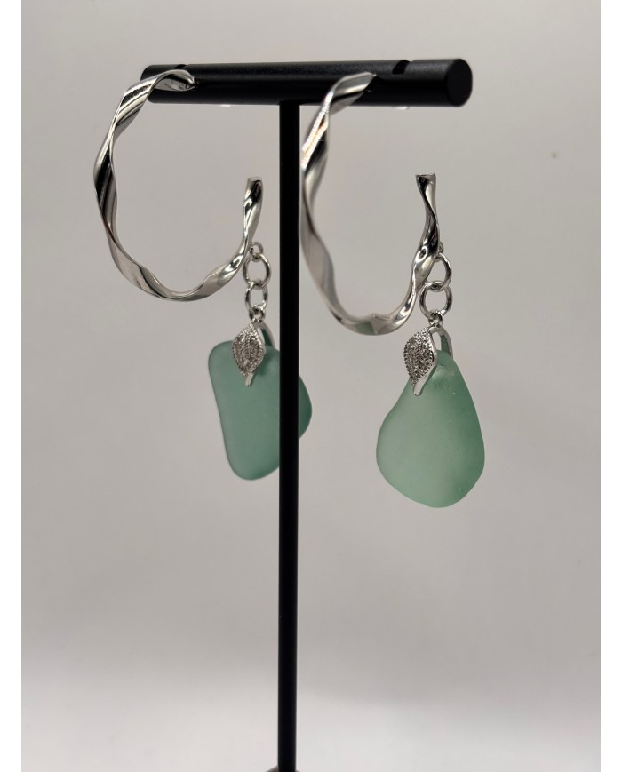 PENDIENTES DE CRISTAL MARINO ARTESANOS