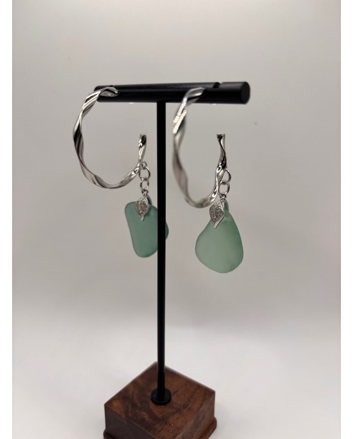 PENDIENTES DE CRISTAL MARINO ARTESANOS