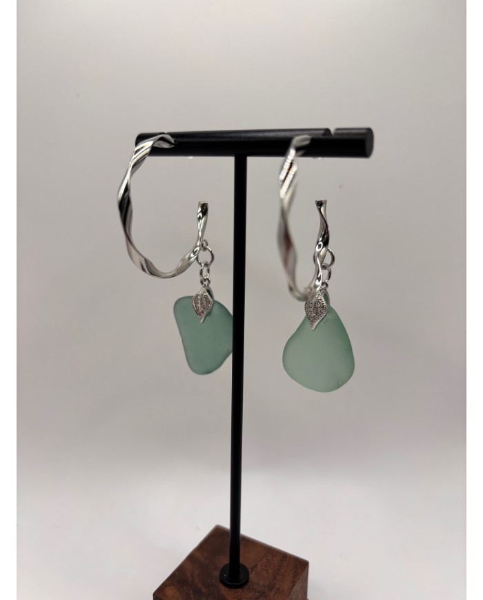 PENDIENTES DE CRISTAL MARINO ARTESANOS