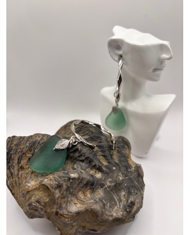 PENDIENTES DE CRISTAL MARINO ARTESANOS