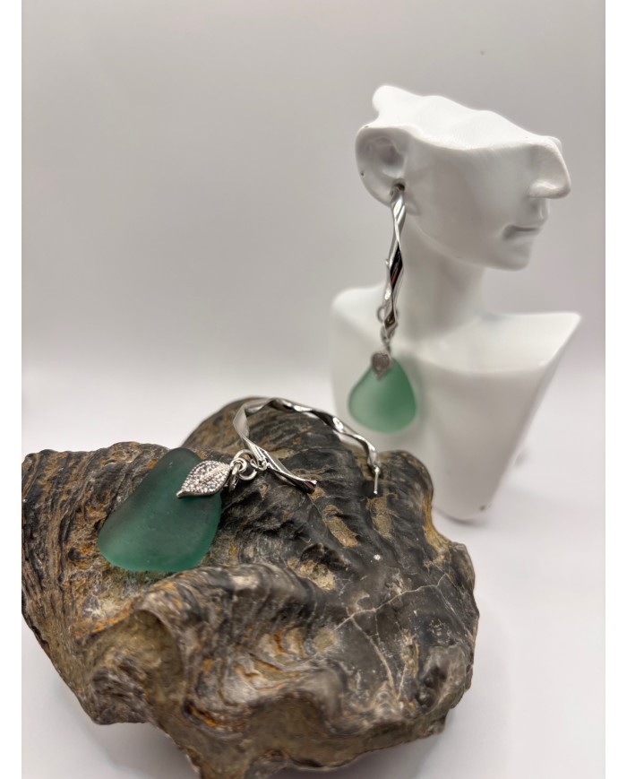 PENDIENTES DE CRISTAL MARINO ARTESANOS