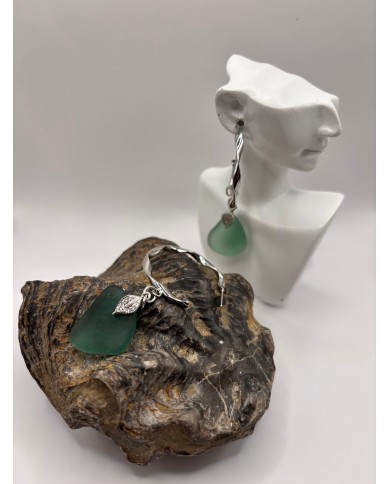 PENDIENTES DE CRISTAL MARINO ARTESANOS