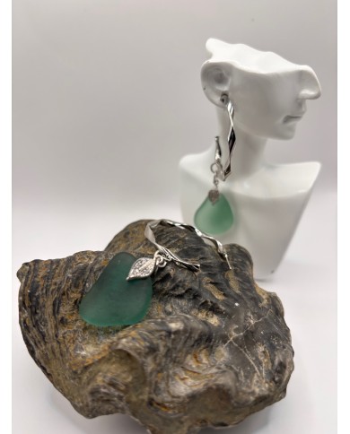 PENDIENTES DE CRISTAL MARINO ARTESANOS