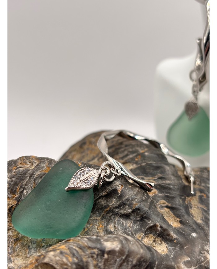 PENDIENTES DE CRISTAL MARINO ARTESANOS