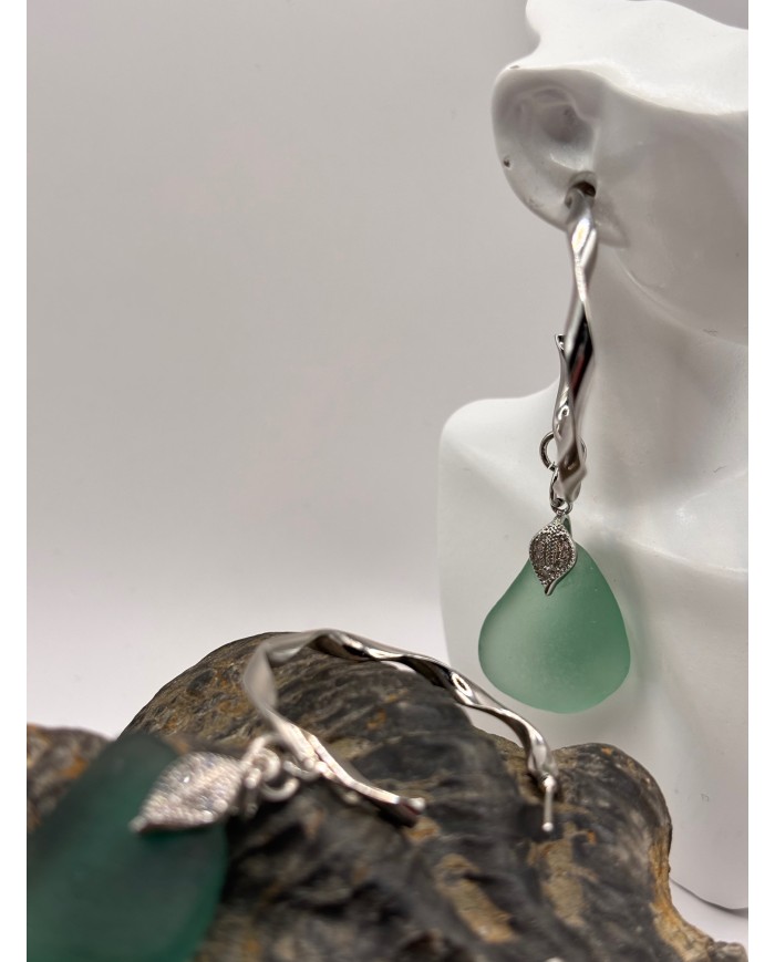 PENDIENTES DE CRISTAL MARINO ARTESANOS