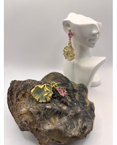 PENDIENTES ARTESANOS DE CRISTAL MARINO