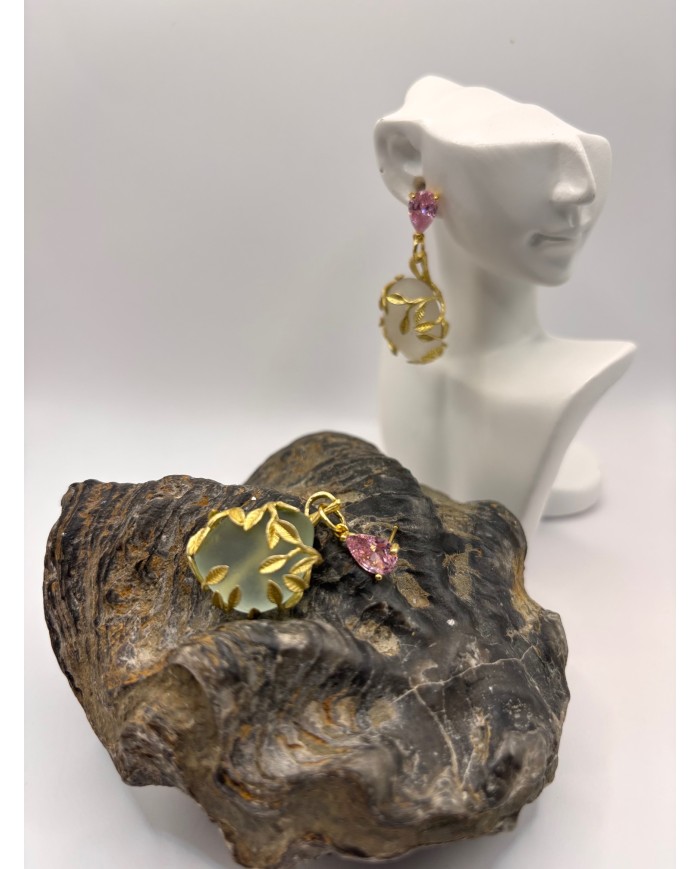 PENDIENTES ARTESANOS DE CRISTAL MARINO