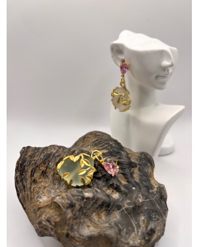 PENDIENTES ARTESANOS DE CRISTAL MARINO