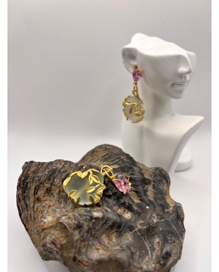 PENDIENTES ARTESANOS DE CRISTAL MARINO