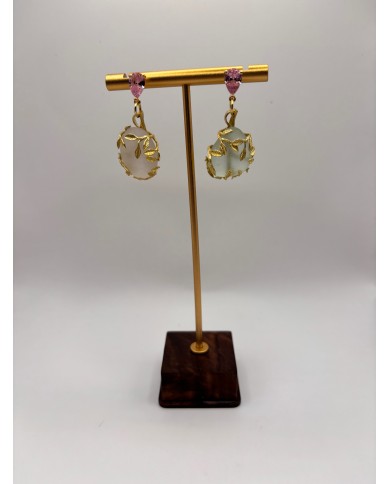 PENDIENTES ARTESANOS DE CRISTAL MARINO