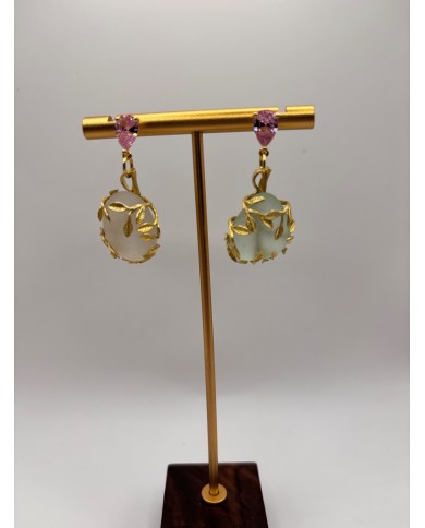PENDIENTES ARTESANOS DE CRISTAL MARINO