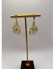 PENDIENTES ARTESANOS DE CRISTAL MARINO