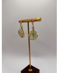 PENDIENTES ARTESANOS DE CRISTAL MARINO