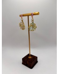 PENDIENTES ARTESANOS DE CRISTAL MARINO