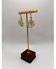 PENDIENTES ARTESANOS DE CRISTAL MARINO