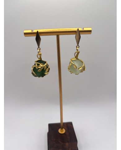 PENDIENTES DE CRISTAL MARINO