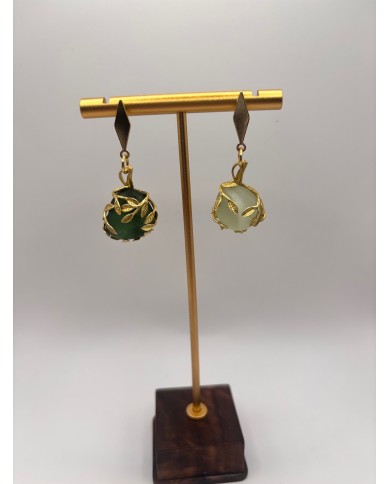 PENDIENTES DE CRISTAL MARINO