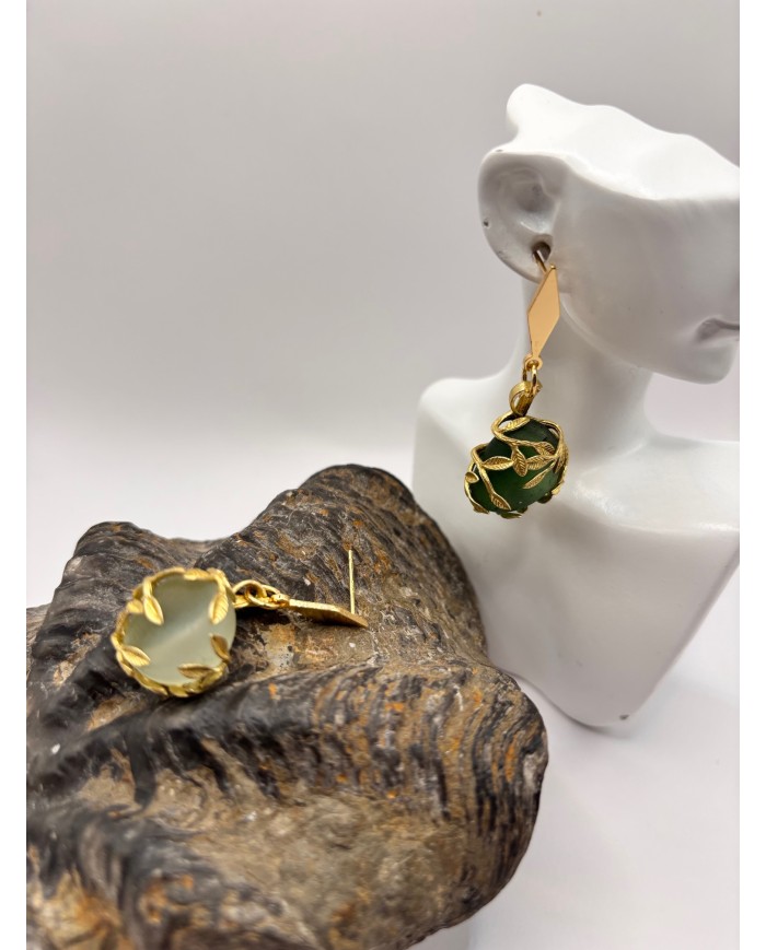 PENDIENTES DE CRISTAL MARINO