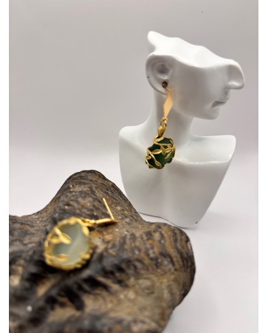 PENDIENTES DE CRISTAL MARINO