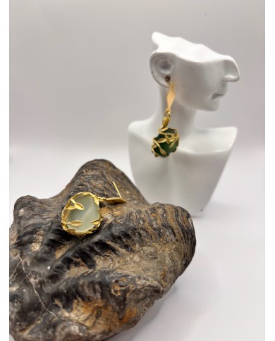 PENDIENTES DE CRISTAL MARINO