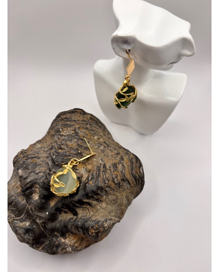 PENDIENTES DE CRISTAL MARINO