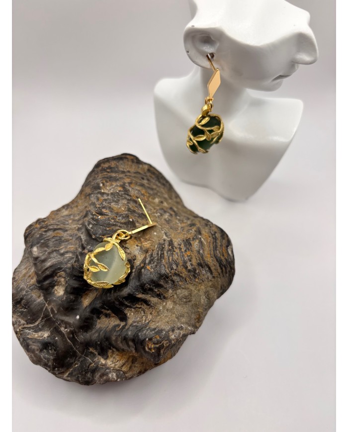 PENDIENTES DE CRISTAL MARINO