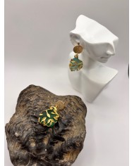 PENDIENTES ARTESANOS DE CRISTAL MARINO