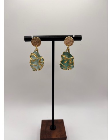 PENDIENTES ARTESANOS DE CRISTAL MARINO