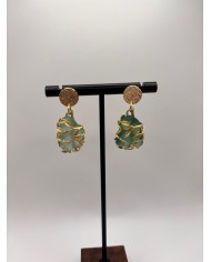 PENDIENTES ARTESANOS DE CRISTAL MARINO