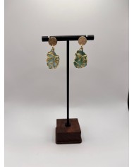 PENDIENTES ARTESANOS DE CRISTAL MARINO