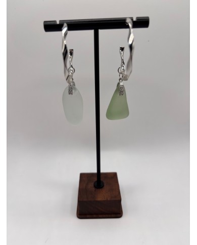 PENDIENTES ARTESANOS DE CRISTAL MARINO