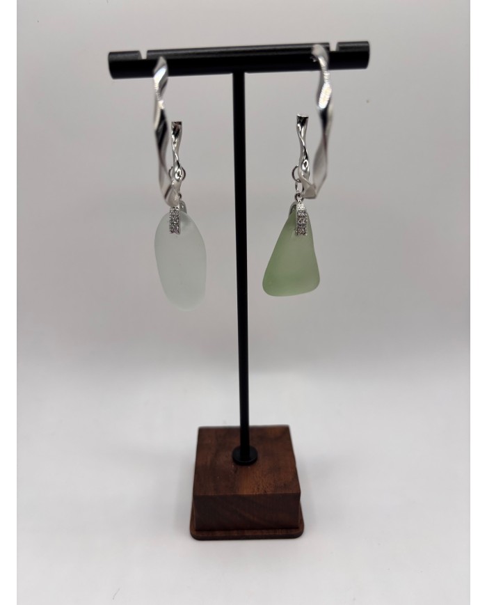 PENDIENTES ARTESANOS DE CRISTAL MARINO