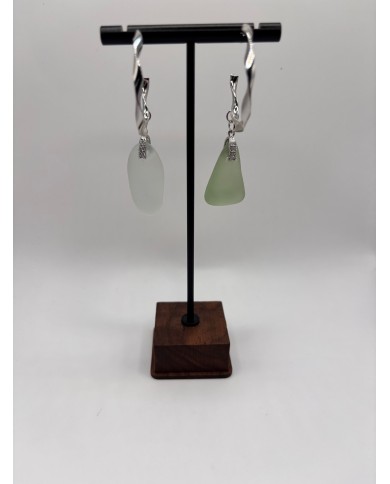 PENDIENTES ARTESANOS DE CRISTAL MARINO