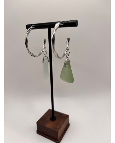 PENDIENTES ARTESANOS DE CRISTAL MARINO