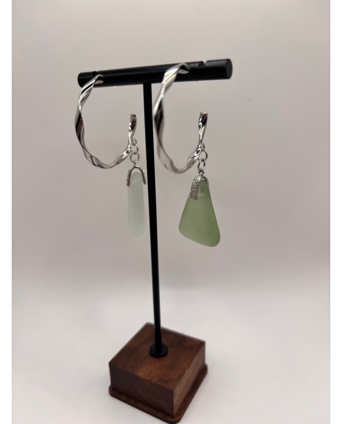 PENDIENTES ARTESANOS DE CRISTAL MARINO