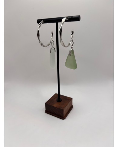 PENDIENTES ARTESANOS DE CRISTAL MARINO