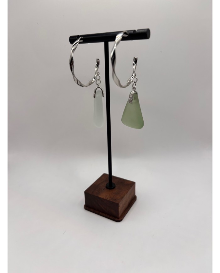 PENDIENTES ARTESANOS DE CRISTAL MARINO