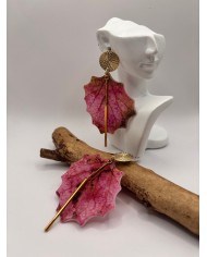 PENDIENTES DE HOJA NATURAL ESQUELETIZADA